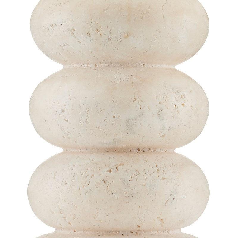 Stacked Travertine Table Lamp - Belle Escape