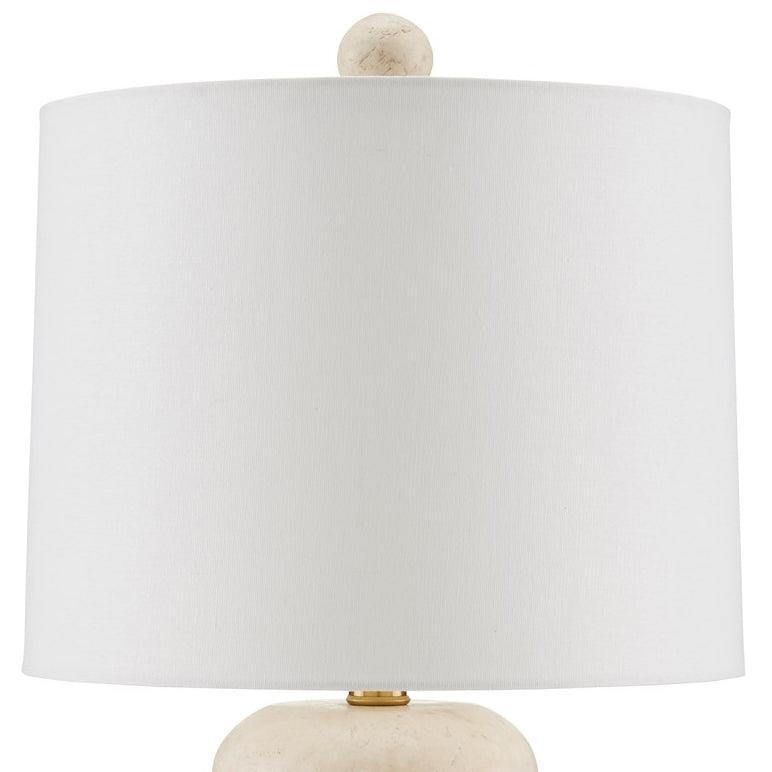Stacked Travertine Table Lamp - Belle Escape