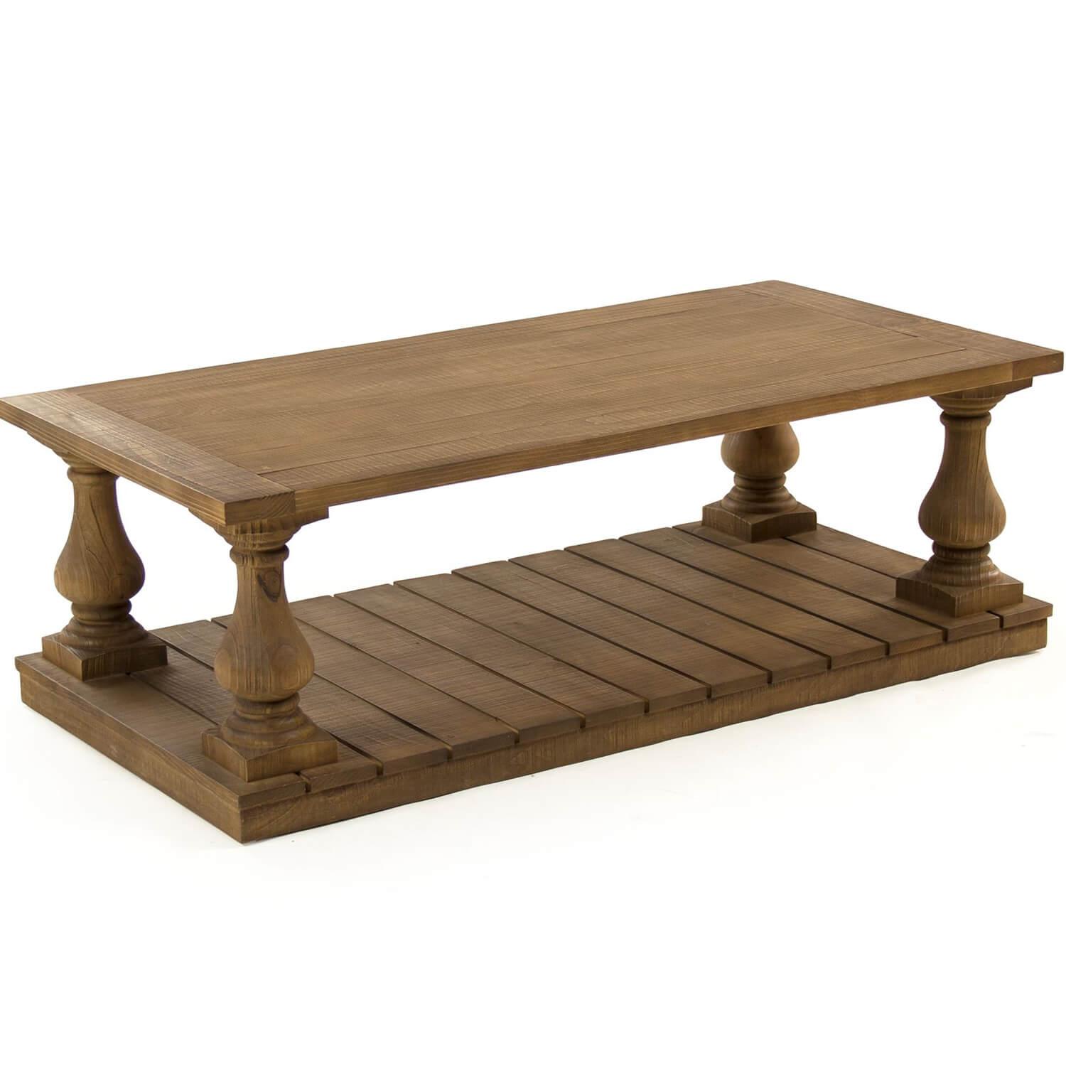 Stained Plank Wood Coffee Table - Belle Escape