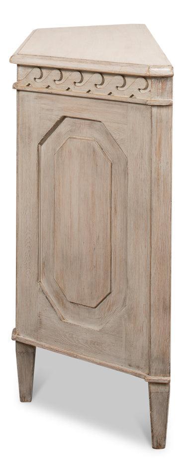 Stone Grey Wrenn Wood Carved Credenza - Belle Escape