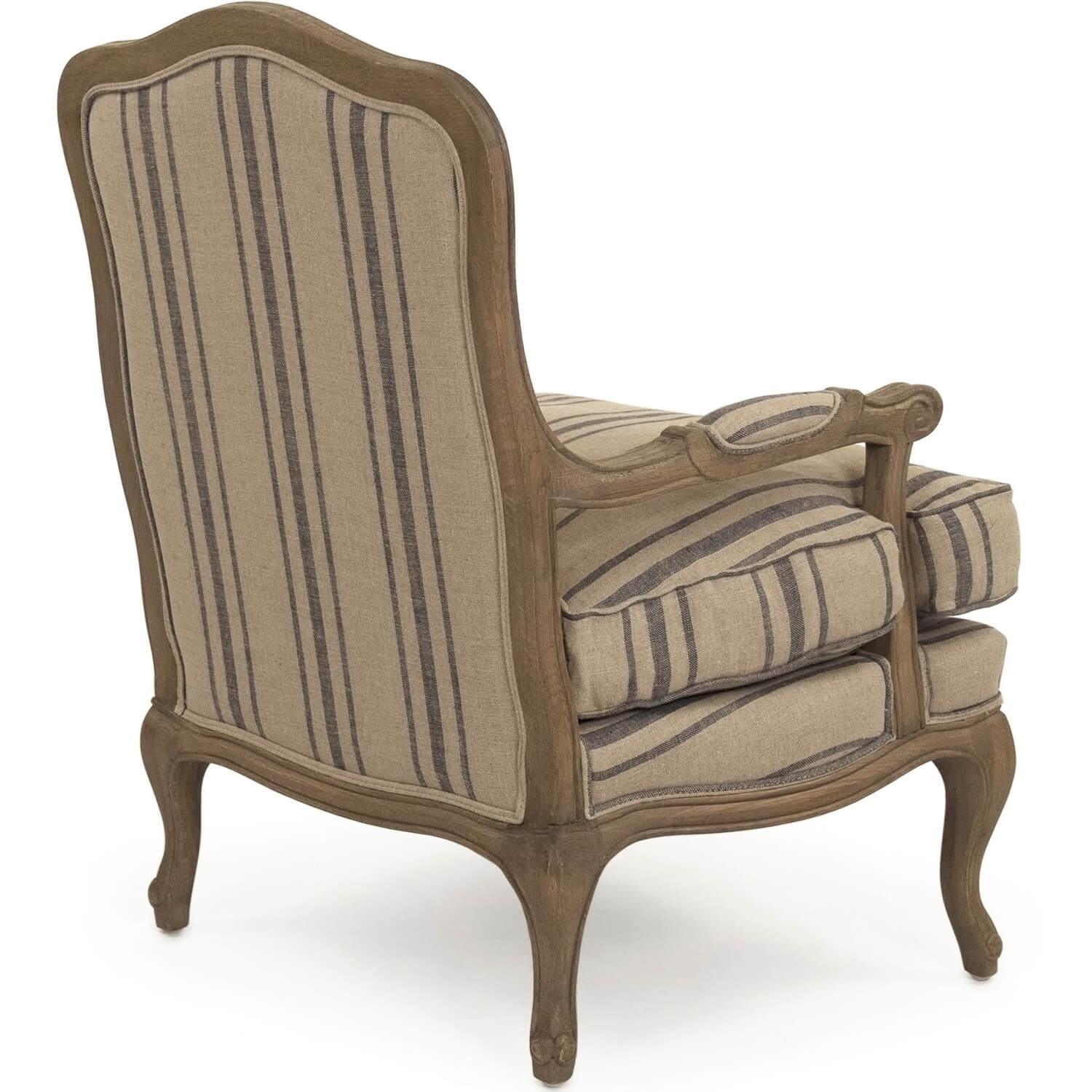 Striped French Arm Chair - Belle Escape
