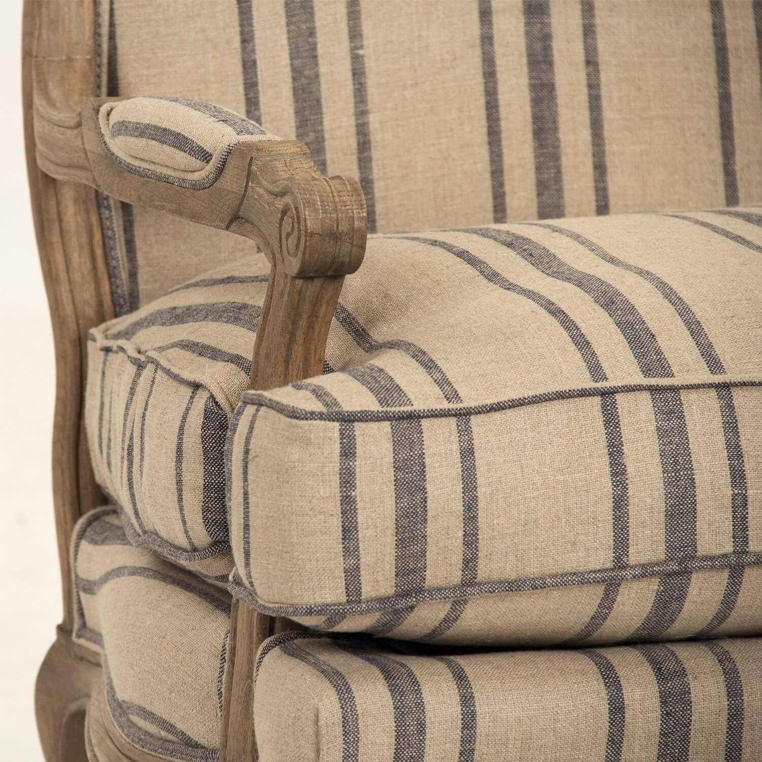 Striped French Arm Chair - Belle Escape