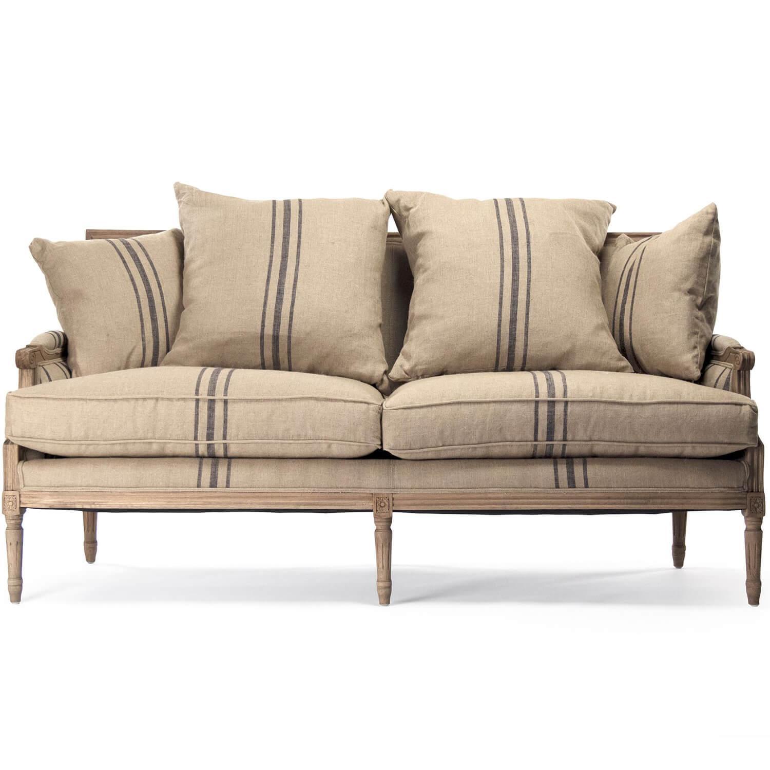 Striped French Louis Sofa - Belle Escape