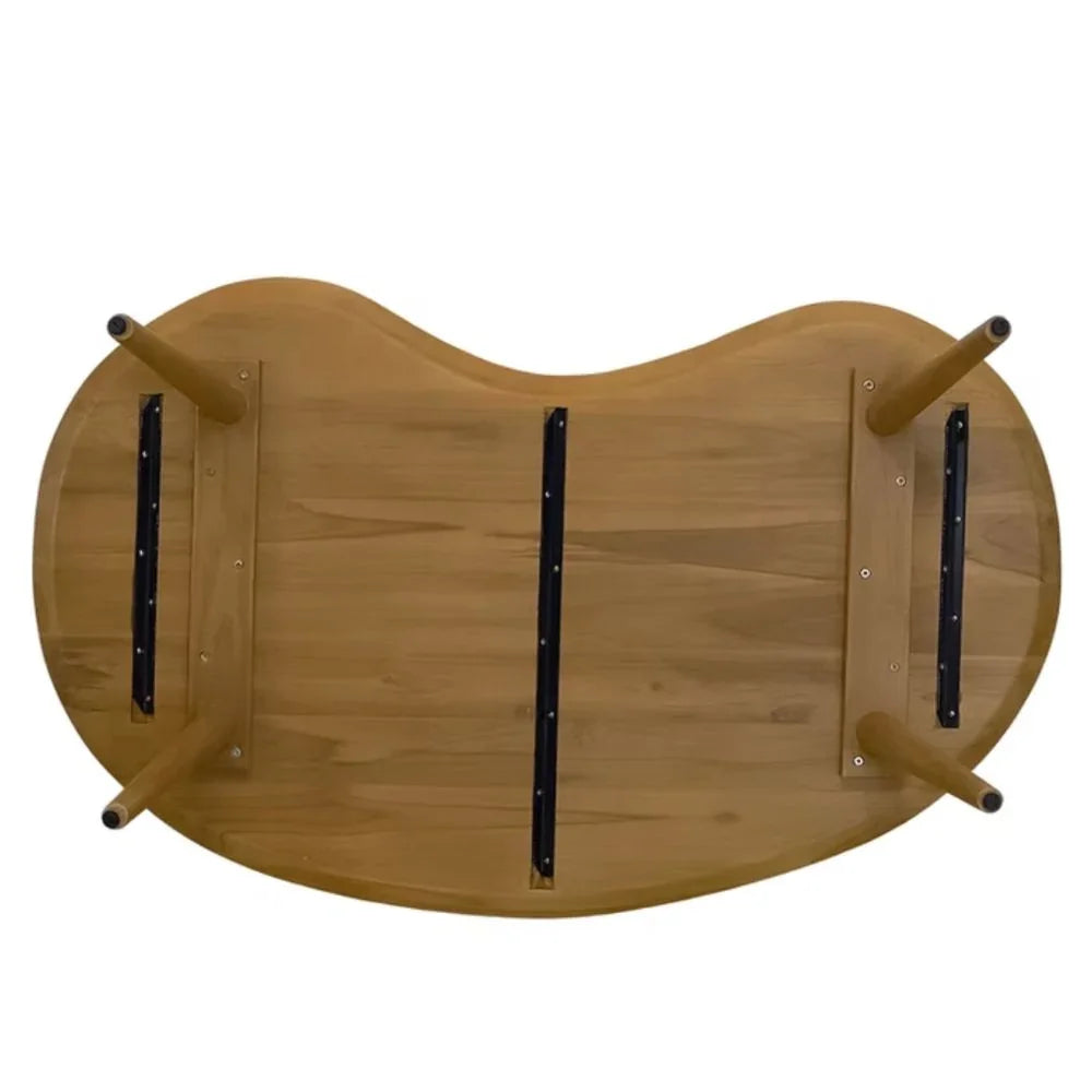 Modern Teak Kidney-Shaped Coffee Table