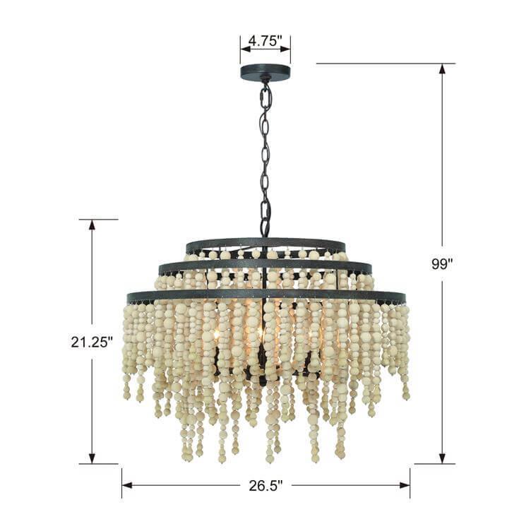Tiered Boho Poppy Beaded Chandelier - Belle Escape