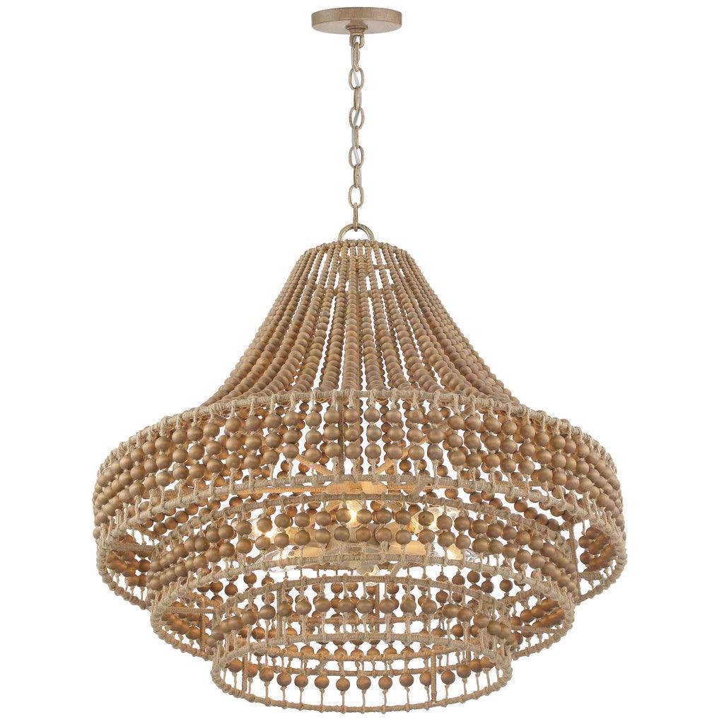 Tiered Wood Beaded Chandelier - Belle Escape