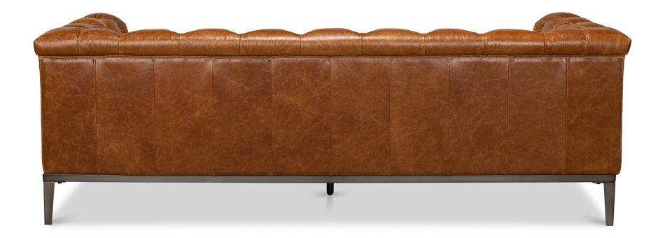 Top Grain Tufted Leather Sofa - Belle Escape