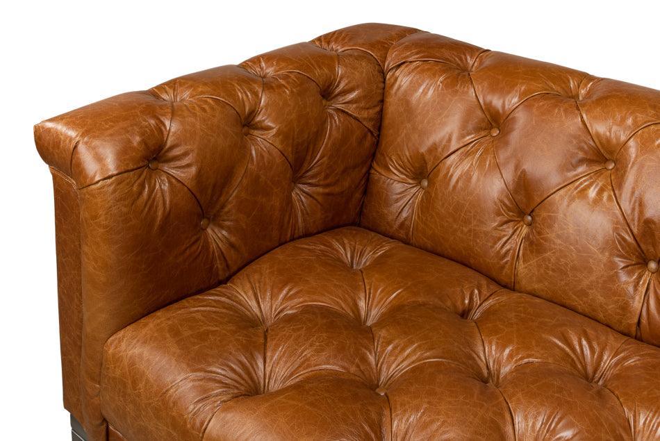 Top Grain Tufted Leather Sofa - Belle Escape