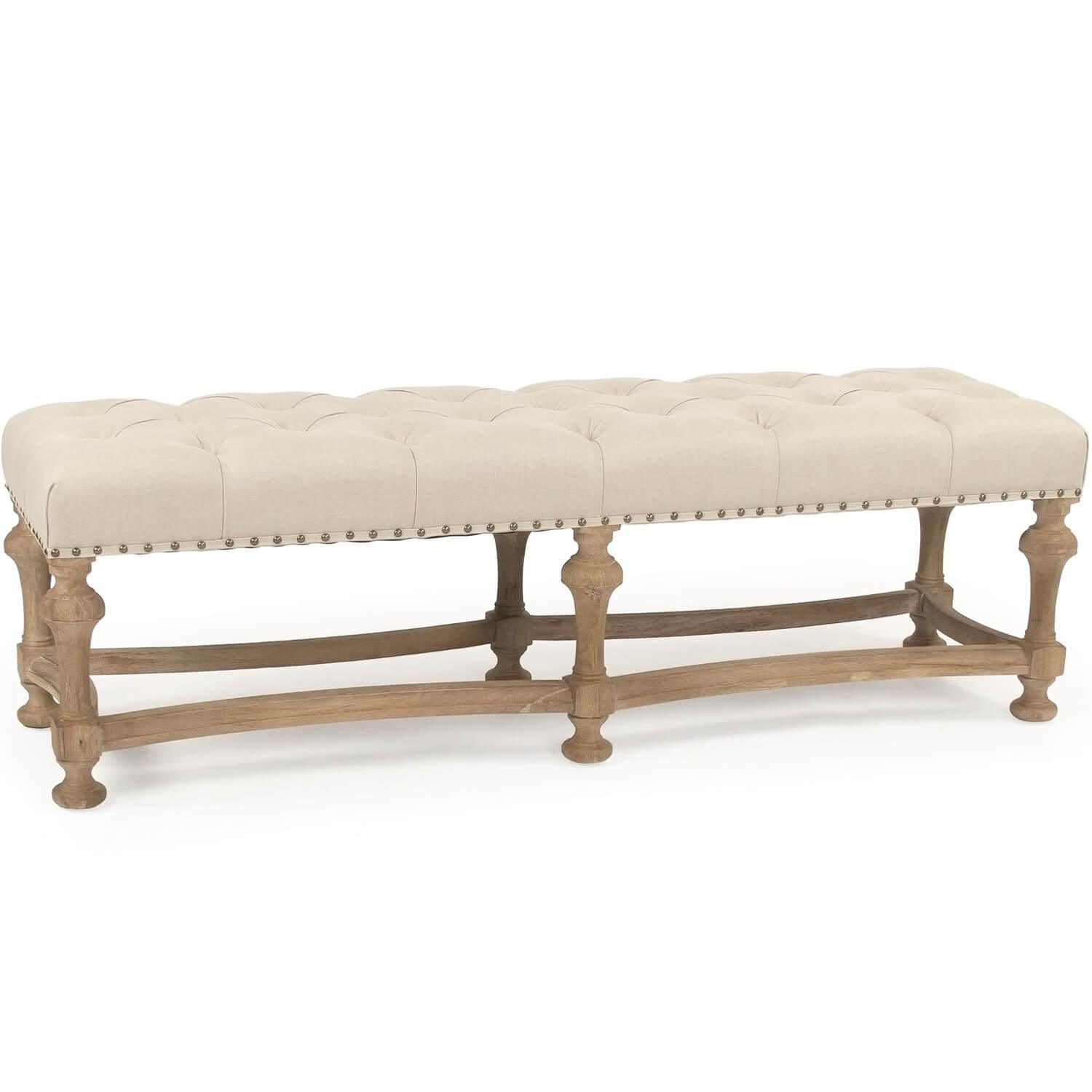 Tufted Long Chateau Bench - Belle Escape