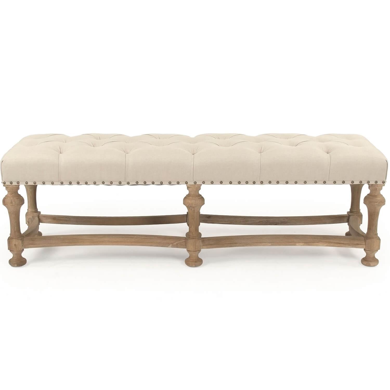 Tufted Long Chateau Bench - Belle Escape