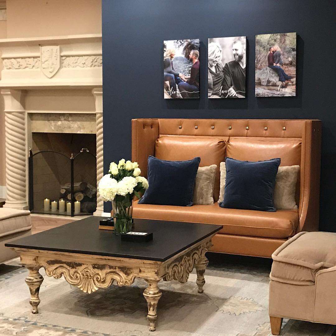 Two-Tone Ornately Carved Coffee Table