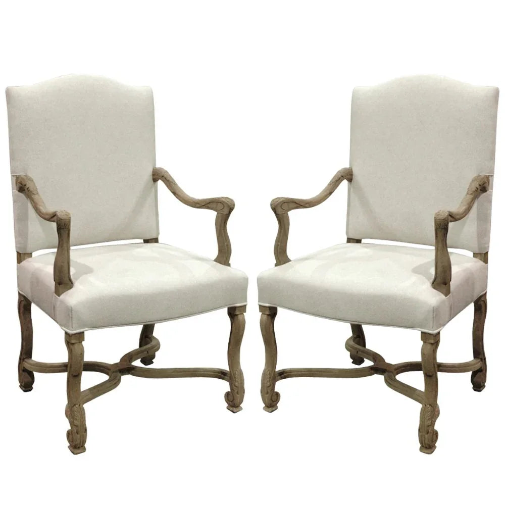 Country French Camel Back Dining Armchair