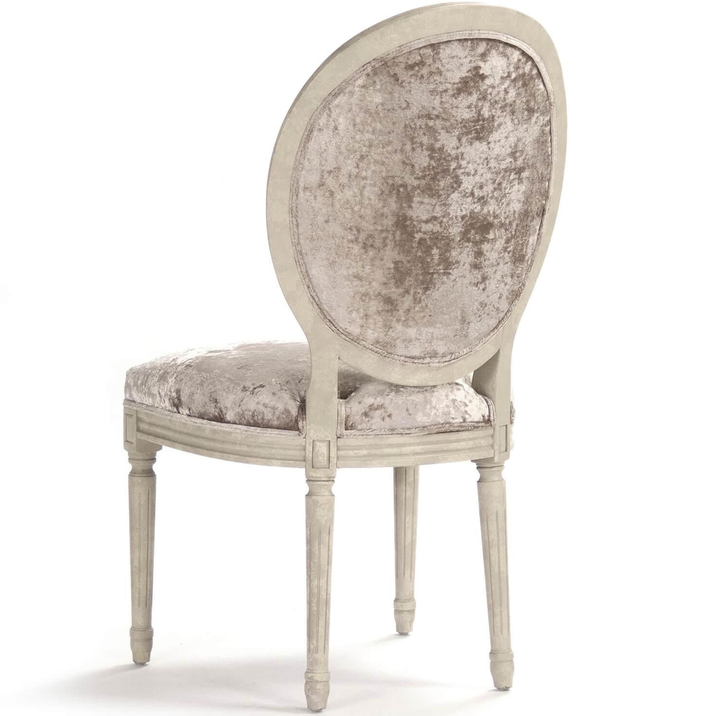 Velvet Round Back Medallion Side Chairs - Pair - Belle Escape