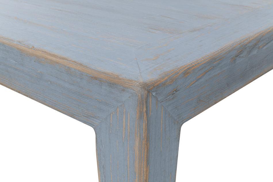 Vintage Blue Farmhouse Planked Coffee Table - Belle Escape