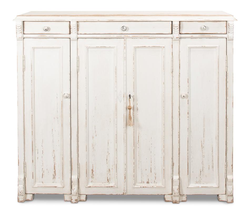 Vintage White French Country Sideboard - Belle Escape