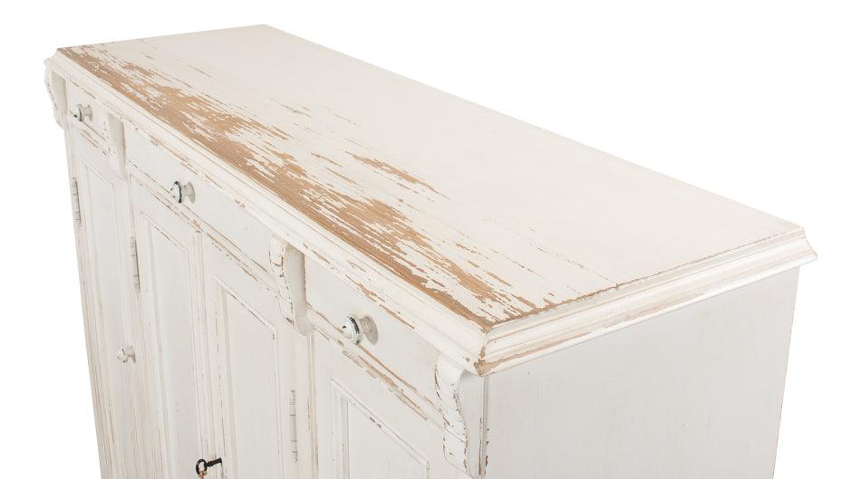 Vintage White French Country Sideboard - Belle Escape