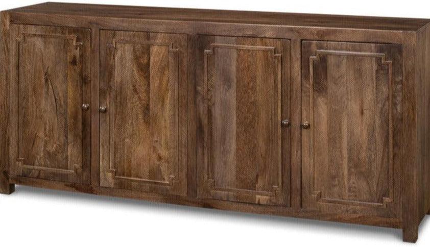 Walnut Rustic Manor 4-Door Sideboard - Belle Escape