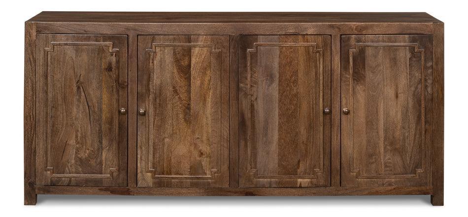 Walnut Rustic Manor 4-Door Sideboard - Belle Escape
