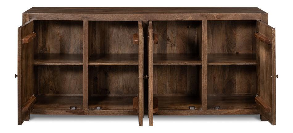 Walnut Rustic Manor 4-Door Sideboard - Belle Escape