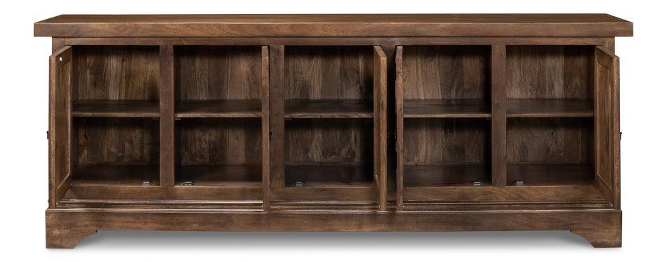 Walnut Rustic Manor 5-Door Sideboard - Belle Escape