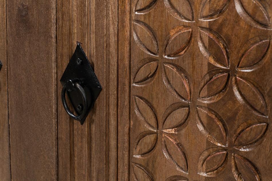 Walnut Rustic Manor 5-Door Sideboard - Belle Escape