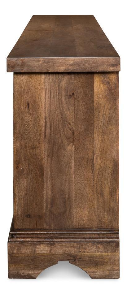 Walnut Rustic Manor 5-Door Sideboard - Belle Escape