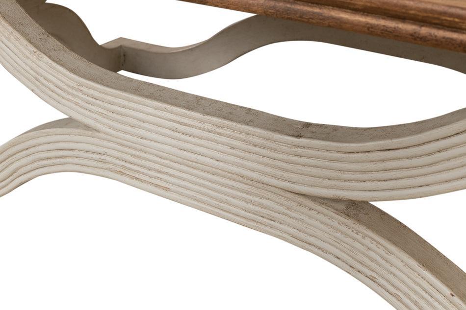 Wavy Base Wood Top Coffee Table - Belle Escape
