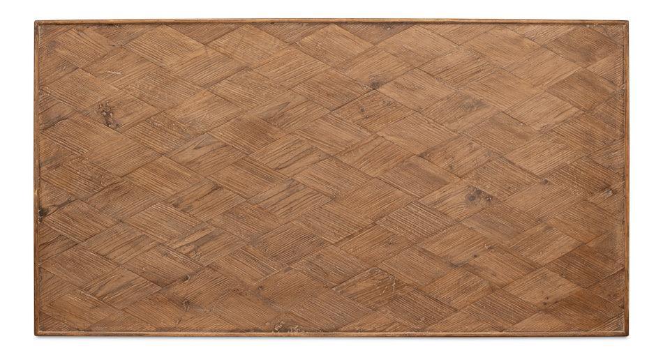Wavy Base Wood Top Coffee Table - Belle Escape