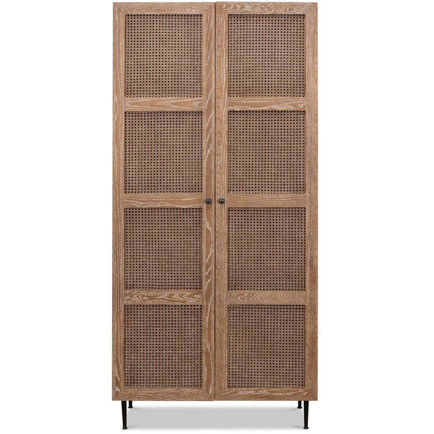 Weathered Cane Door Cabinet - Belle Escape