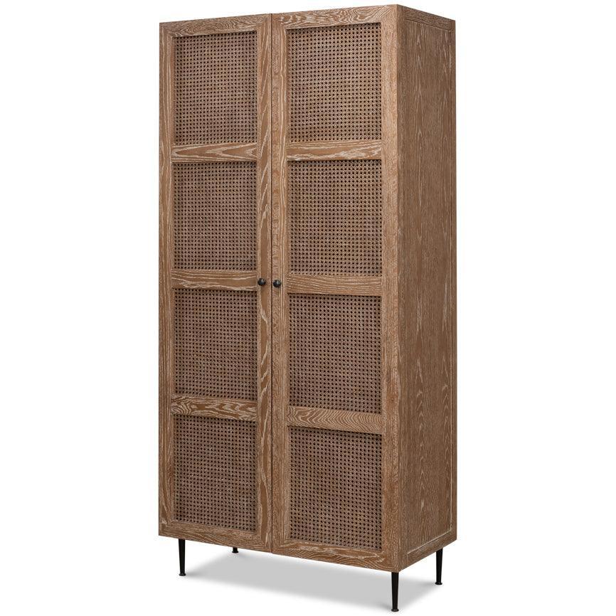 Weathered Cane Door Cabinet - Belle Escape