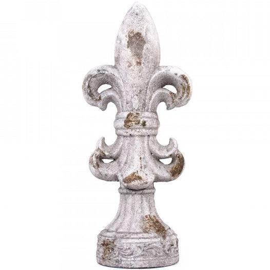 Weathered Stoneware Fleur-De-Lis Sculptures - Belle Escape