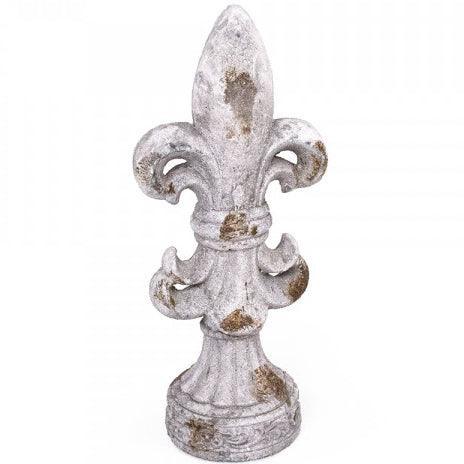 Weathered Stoneware Fleur-De-Lis Sculptures - Belle Escape