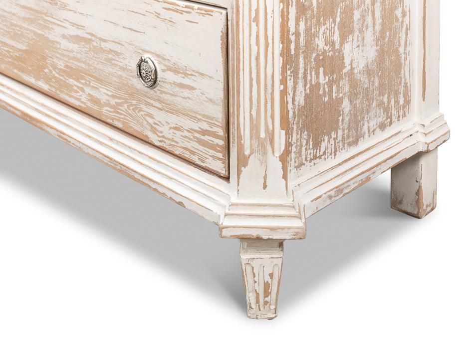 Weathered White 3-Drawer Shabby Chest - Belle Escape