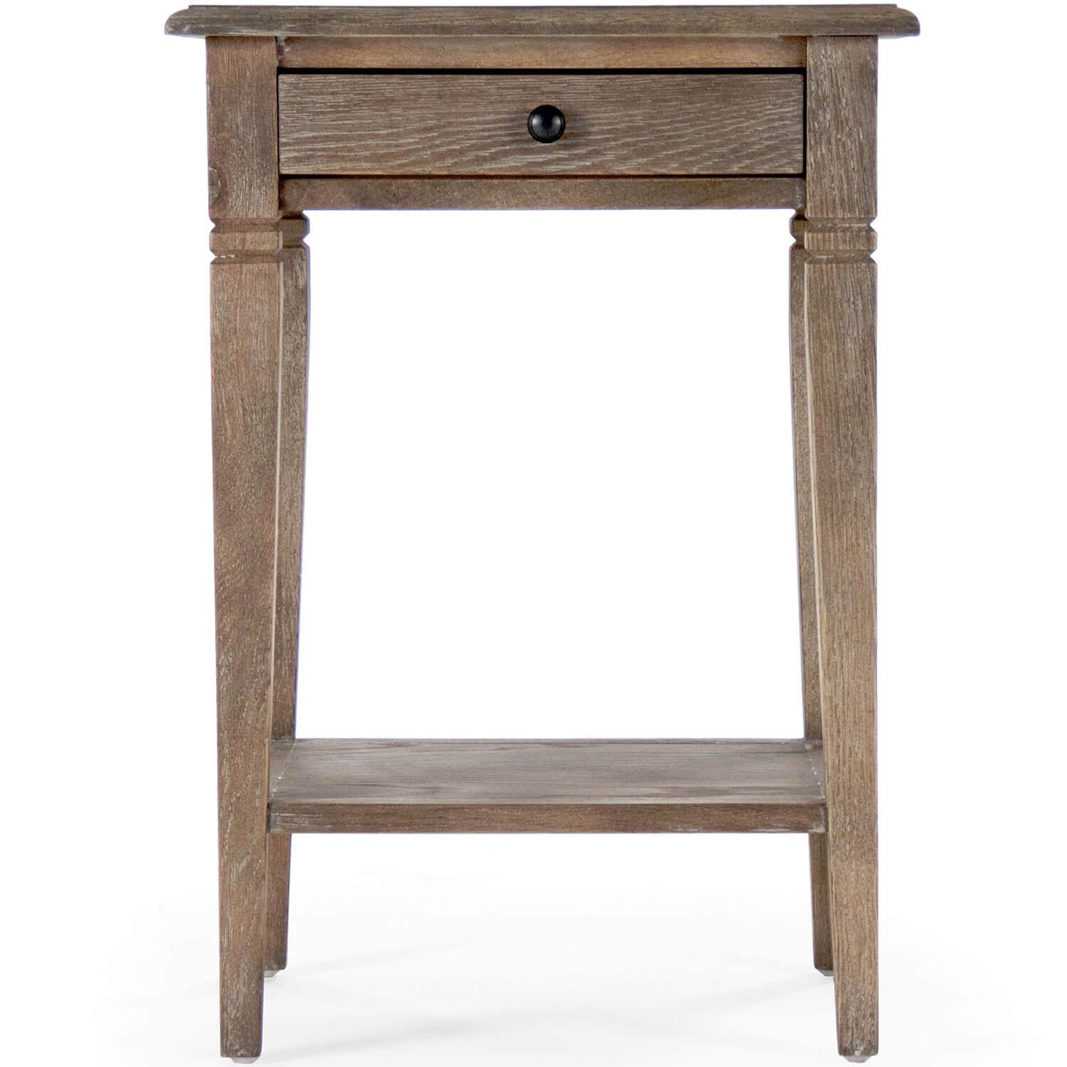 Weathered Wood French Side Table - Belle Escape