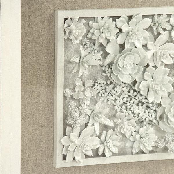 White Boho Floral Ceramic Wall Art - Belle Escape
