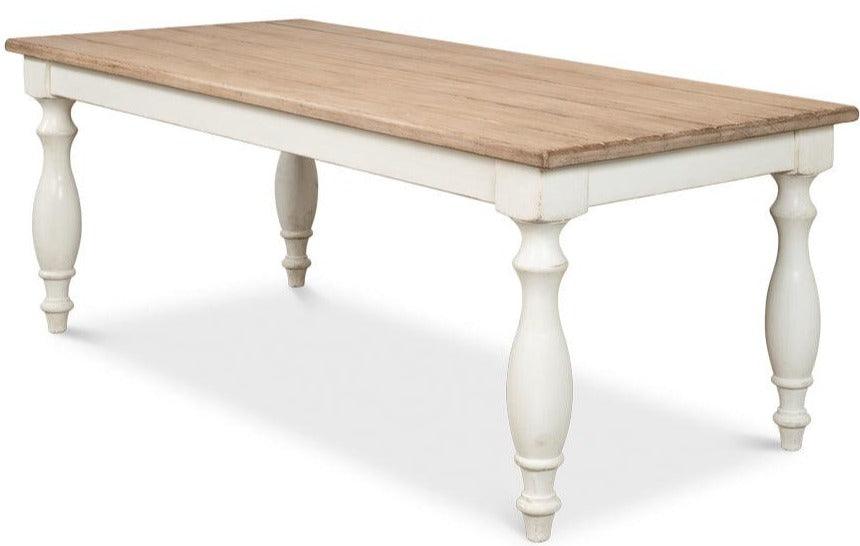 White Brie Farmhouse Dining Table - Belle Escape