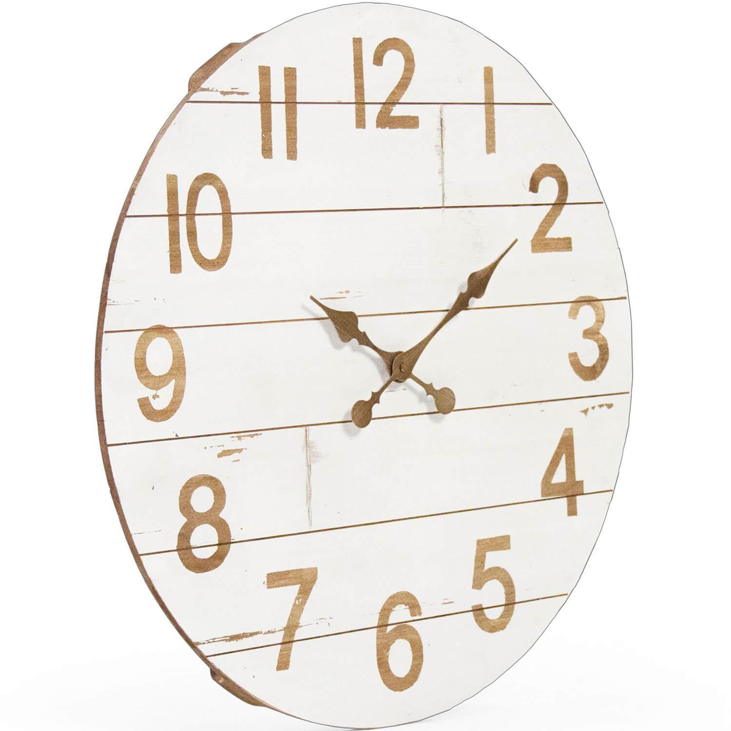 White Distressed Wall Clock - Belle Escape