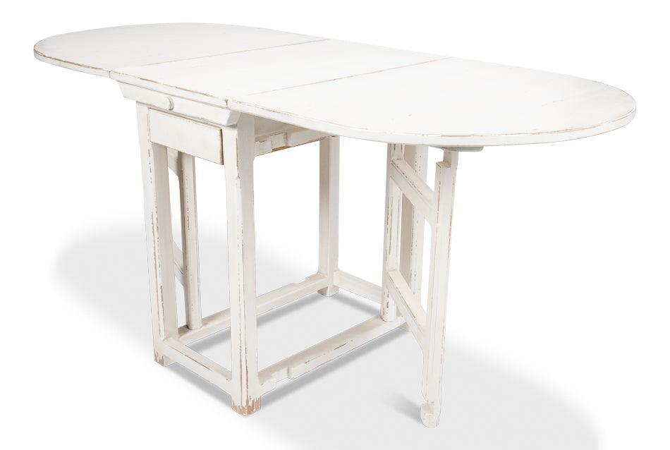 White Farmhouse Gateleg Dining Table - Belle Escape