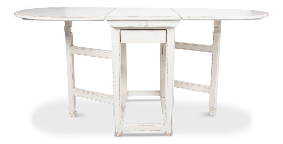 White Farmhouse Gateleg Dining Table - Belle Escape