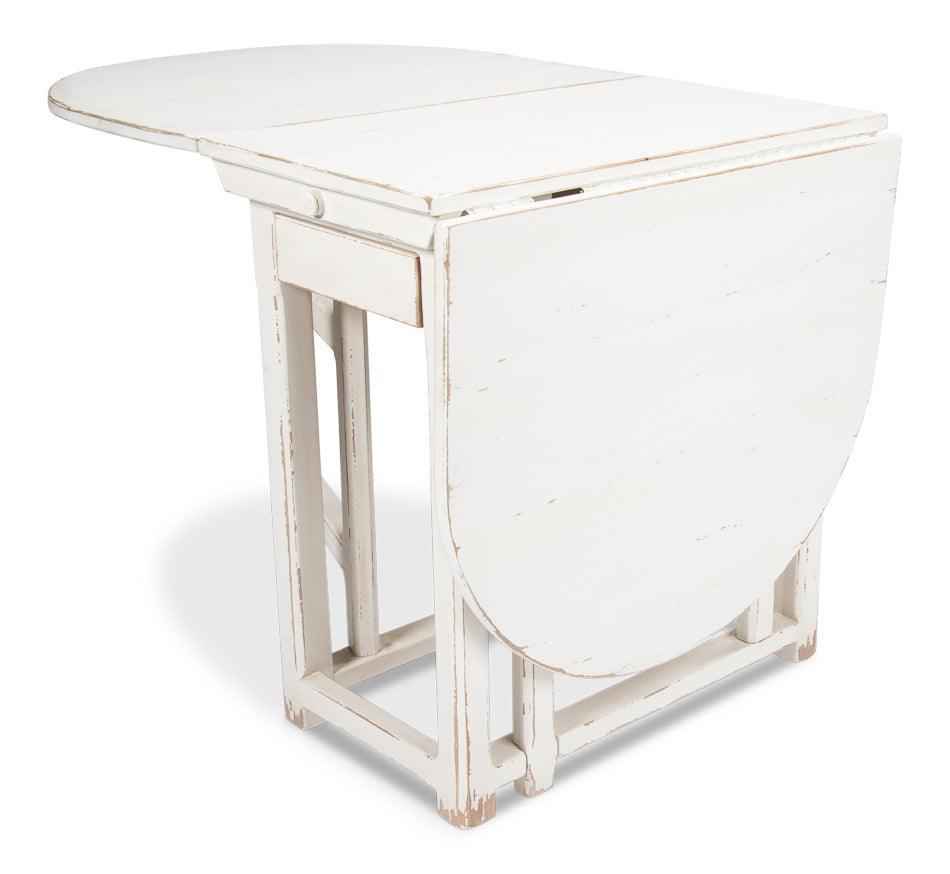 White Farmhouse Gateleg Dining Table - Belle Escape