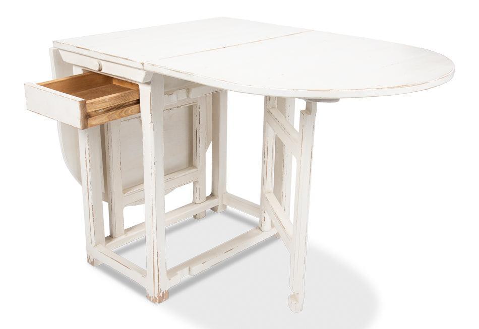 White Farmhouse Gateleg Dining Table - Belle Escape