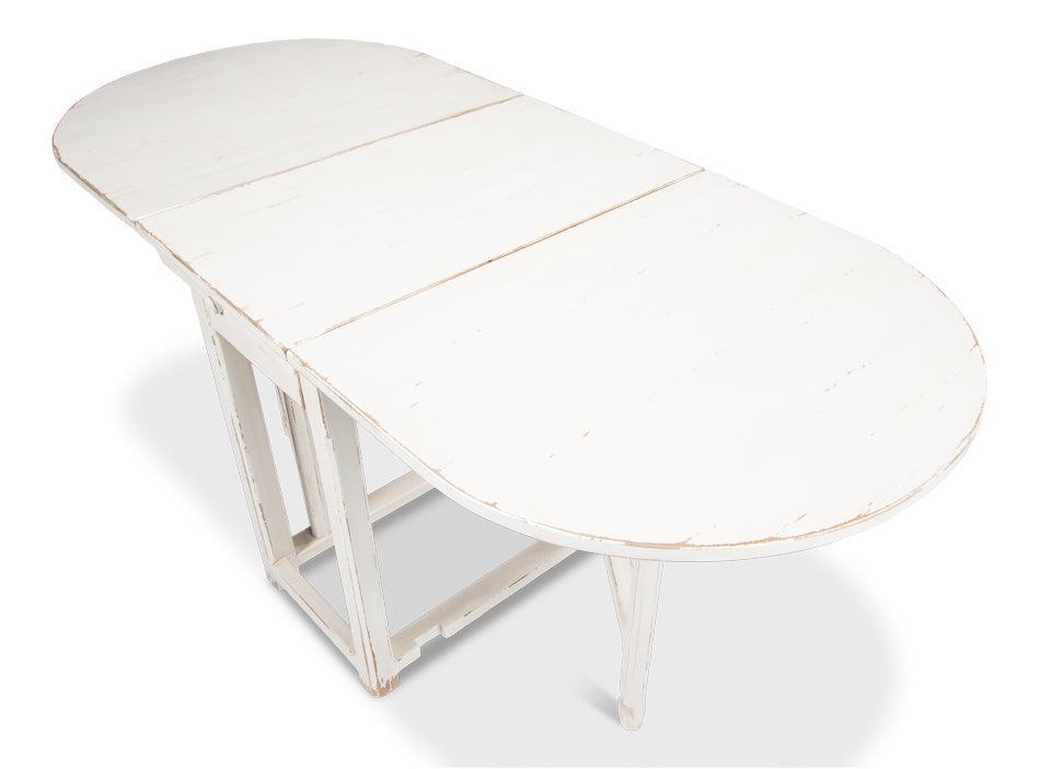 White Farmhouse Gateleg Dining Table - Belle Escape