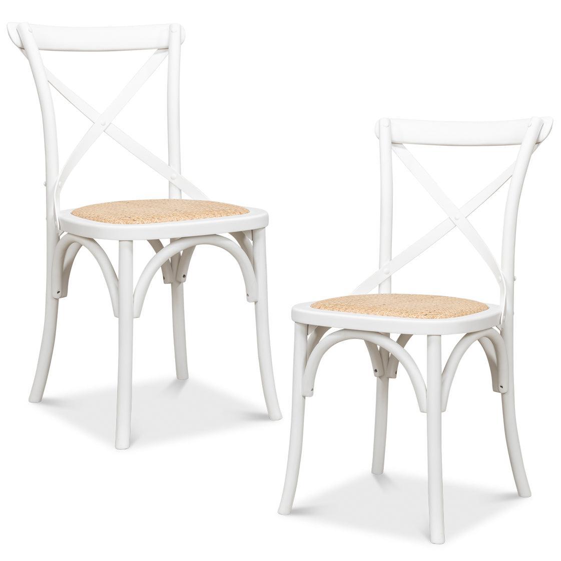 White French Cafe Bistro Dining Chairs Set of 2