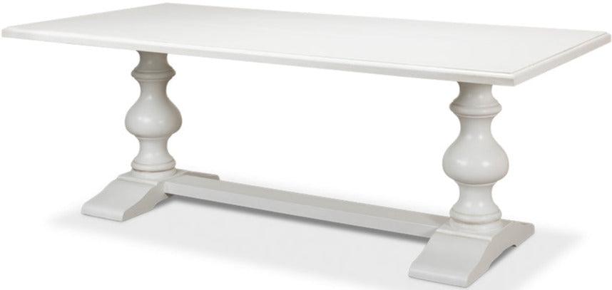 White French Country Trestle Dining Table - Belle Escape