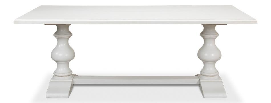White French Country Trestle Dining Table - Belle Escape