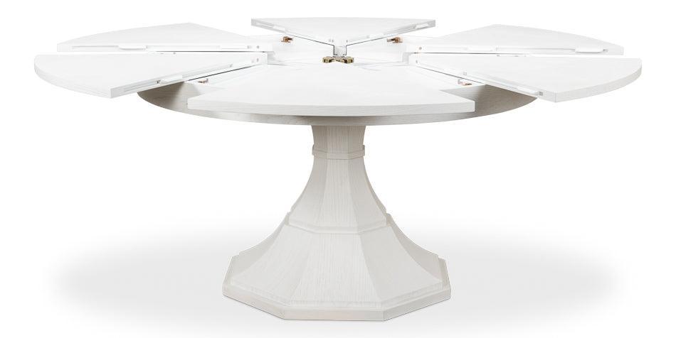 White Giselle Jupe Dining Table - Belle Escape