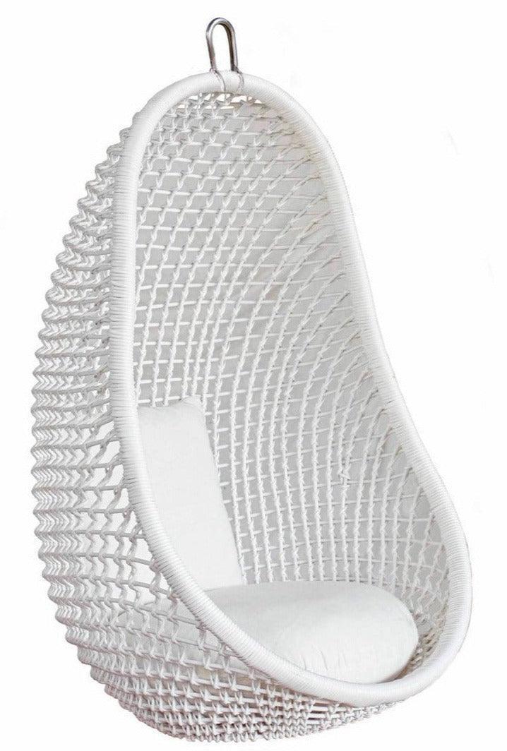 White Hanging Outdoor Egg Chair - Belle Escape