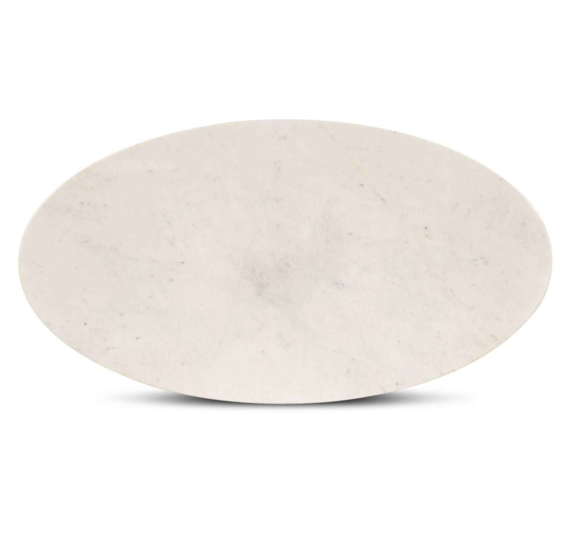White Marble Top Ribbed Coffee Table - Belle Escape