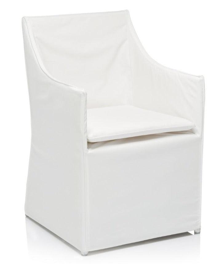 White Outdoor Fabric Cover Chair - Belle Escape
