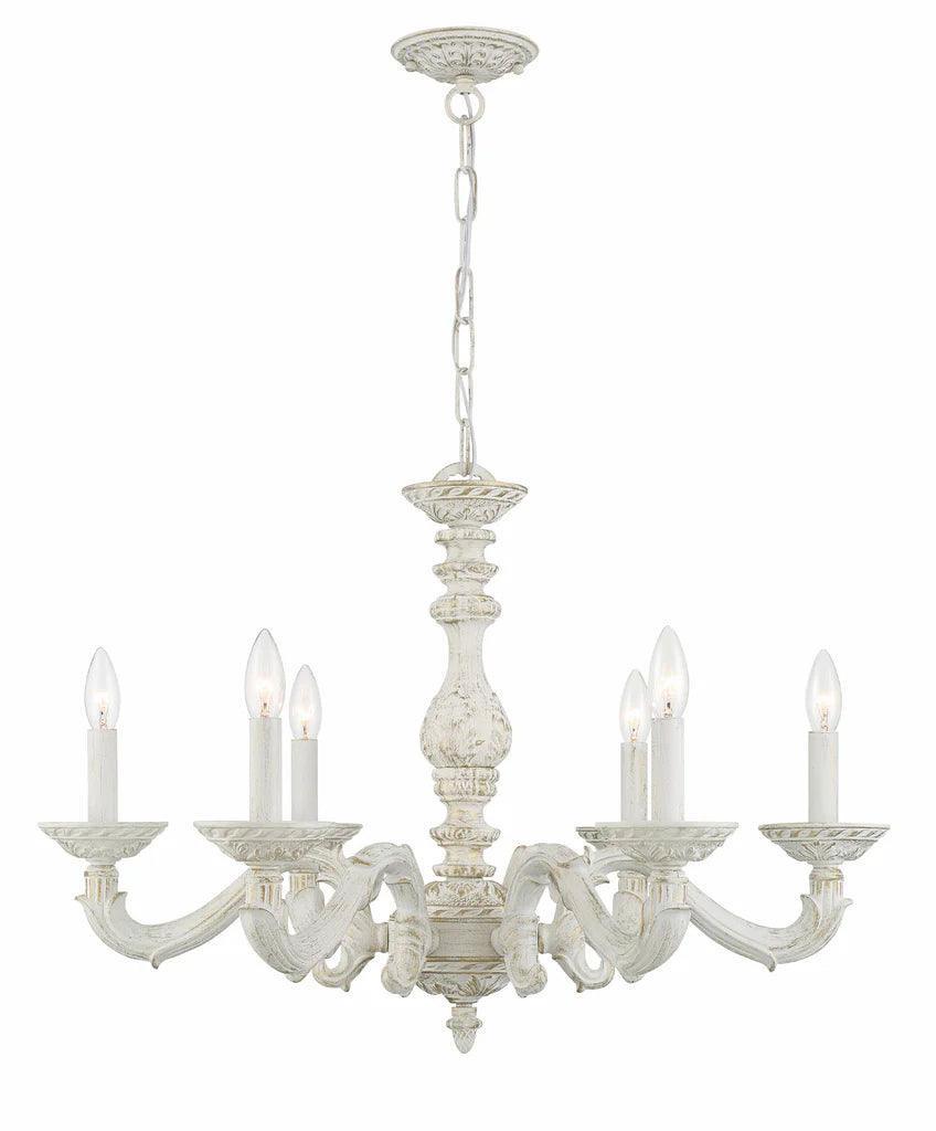 White Shabby Chic Chandelier - Belle Escape